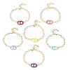 Brass Cable Chains & Acrylic Finding Bracelets for Women BJEW-JB11611-2