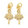 Rack Plating Brass Micro Pave Clear Cubic Zirconia Pendants KK-B093-21G-1