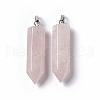 Natural Rose Quartz Double Terminated Pointed Pendants G-G926-01P-08-2