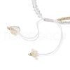 Faceted Bicone Glass with Round Glass Seed Beads Braided Bead Bracelets BJEW-MZ00164-5
