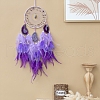 Iron Woven Web/Net with Feather Hanging Ornaments PW-WGB149F-01-5