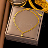 Stainless Steel Alloy Charm Anklets WG33B59-21-1