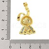 Rack Plating Brass Micro Pave Cubic Zirconia Pendants KK-S380-38C-G-3