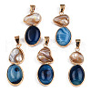 Natural Crackle Agate Pendants G-N326-152B-3