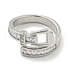 Brass Micro Pave Cubic Zirconia Cuff Ring RJEW-E296-02P-2