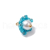 Cylinder Seed Beaded Flower Pendants PALLOY-MZ00705-02-4