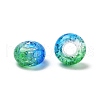 Two Tone Transparent Crackle Acrylic European Beads TACR-P009-B01-11-2