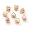 Hollow Brass Micro Pave Clear Cubic Zirconia European Beads ZIRC-H111-17G-1
