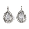 304 Stainless Steel Micro Pave Cubic Zirconia Charms STAS-K302-01C-P-1