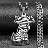 304 Stainless Steel Pendant Necklaces NJEW-C066-02P-1