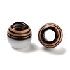 Resin Striped European Beads RESI-Z030-06B-1