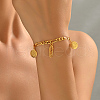 Fashionable Vintage Brass Coin & Embroidered Shoes Charm Bracelets YO5968-3