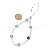 Natural Rainbow Fluorite & Glass Seed Round Beaded Phone Hand Strap Chains HJEW-JM03363-02-3