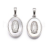 Brass & Shell Pendants KK-N254-208P-1