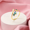 Brass Open Cuff Rings for Women RJEW-R005-01G-1