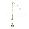 Natural Green Aventurine Chip Hanging Ornaments HJEW-TA00262-02-1