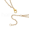 Glass Pearl Teardrop Pendant Brass Chain Double Layer Necklaces for Women NJEW-JN05341-5
