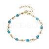 Brass Natural Magnesite Link Bracelets for Women BJEW-JB11683-06-2
