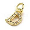 Initial Letter Brass with Cubic Zirconia Charms KK-Q814-26D-G-2