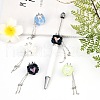 Handmade Polymer Clay Rhinestone Tassel Dangle Beads CLAY-H003-01M-5