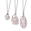 Non-Tarnish 3Pcs 3 Styles 304 Stainless Steel Macrame Pouch Necklace Makings NJEW-JN04901-02-2