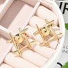 304 Stainless Steel Woven Stud Earrings EJEW-M070-13G-4