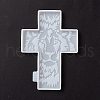 Cross with Lion Pattern Cup Mat Silicone Molds DIY-M039-08-2
