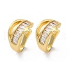 Rack Plating Star Brass Micro Pave Clear Cubic Zirconia Cuff Earrings EJEW-H147-17G-4