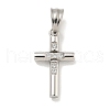 304 Stainless Steel Cubic Zirconia Pendants STAS-C102-06A-P-1