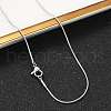 Tarnish Resistant Classic Plain 304 Stainless Steel Mens Womens Snake Chain Necklaces STAS-M174-018P-B-1