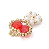 Seed Beads Beaded Charms PALLOY-MZ00312-05-4
