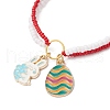 Easter Glass Seed Beads Braided Bead Bracelets BJEW-MZ00150-01-3