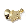 Real 18K Gold Plated Rack Plating Brass Micro Pave Clear Cubic Zirconia Pendants KK-C015-23G-13-3