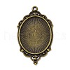 Tibetan Style Alloy Pendant Cabochon Settings TIBEP-XCP0001-11AB-1