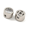Brass Micro Pave Clear Cubic Zirconia European Beads KK-P275-26P-2