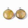 Natural Crackle Agate Pendants G-N326-87A-12-2