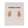 304 Stainless Steel Textured Ear Studs EJEW-L122-02G-1