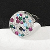 Brass Micro Pave Cubic Zirconia Finger Rings for Women RJEW-C129-09P-1