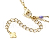 304 Stainless Steel & Brass Double Layer Chain Anklets AJEW-AN00629-6