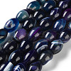 Natural Banded Agate (Dyed & Heated) Beads Strands G-M446-D01-01D-2