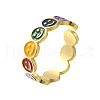 Brass Open Cuff Rings for Women RJEW-R005-03G-5