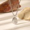 Stainless Steel Hammered Teardrop Stud Earrings & Pendant Necklaces Sets for Women ZG3175-1-2