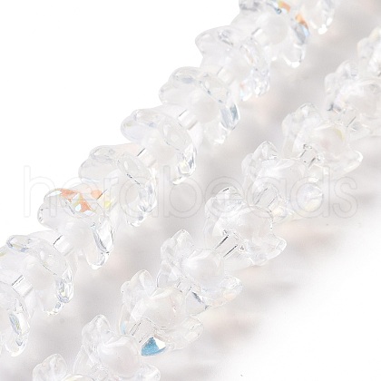Electroplate Transparent Glass Beads Strands LAMP-H061-01D-01-1