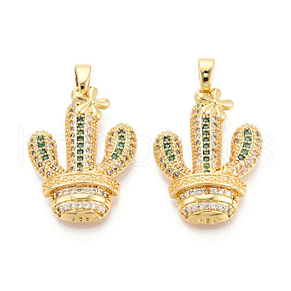 Brass Micro Pave Cubic Zirconia Pendants KK-N257-72G-1