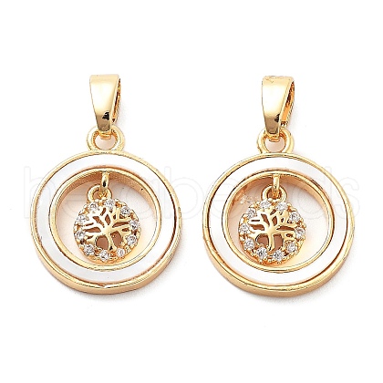 Brass Micro Pave Cubic Zirconia Pendants KK-L222-014G-1