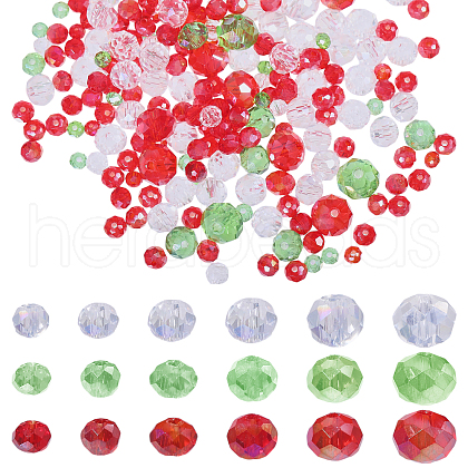 GOMAKERER 18 Strands 18 Styles Christmas Theme Electroplate Glass Beads Strands EGLA-GO0001-01-1