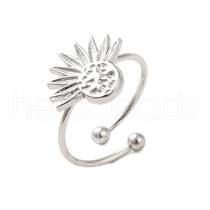 Non-Tarnish 304 Stainless Steel Open Cuff Ring RJEW-M167-09E-P-1