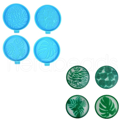 4Pcs Food Grade DIY Coaster Silicone Molds PW-WGC3B00-02-1
