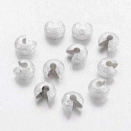 Brass Crimp Beads Covers KK-G017-S-1