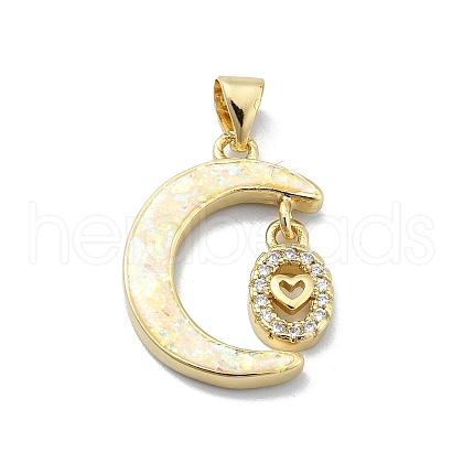 Brass Micro Pave Clear Cubic Zirconia Pendants KK-A221-18H-G-1